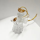 Spun Glass Angel Christmas Holiday Ornaments 2.5” Set Of 3