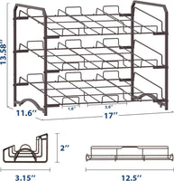 Can Rack Organizer, Stackable Pantry Organizer Can Storage Dispenser Holds up to 42 Cans for Kitchen Cabinet or Counter-Top, Bronze