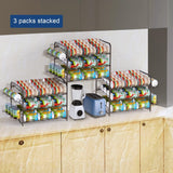 Can Rack Organizer, Stackable Pantry Organizer Can Storage Dispenser Holds up to 42 Cans for Kitchen Cabinet or Counter-Top, Bronze